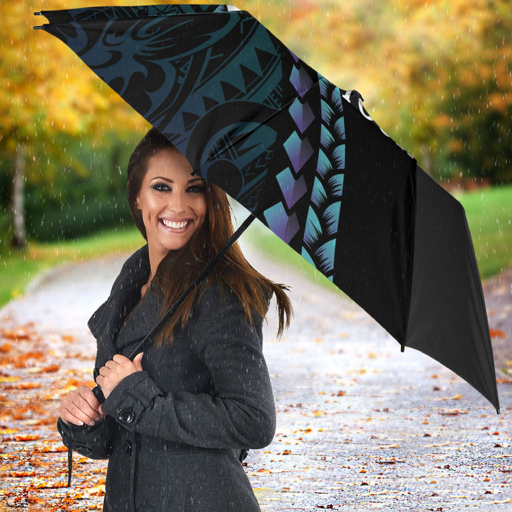 Personalised Polynesia Suicide Prevention Month Umbrella Brave Strong Butterfly Teal Purple Ribbon