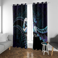 Personalised Polynesia Suicide Prevention Month Window Curtain Brave Strong Butterfly Teal Purple Ribbon