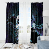 Personalised Polynesia Suicide Prevention Month Window Curtain Brave Strong Butterfly Teal Purple Ribbon
