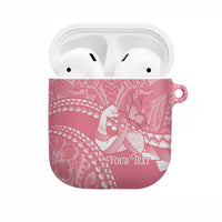 Personalised Polynesia Breast Cancer Awareness AirPods Case Brave Strong Butterfly Pink Ribbon