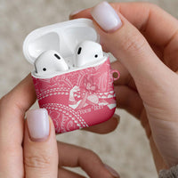 Personalised Polynesia Breast Cancer Awareness AirPods Case Brave Strong Butterfly Pink Ribbon