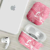 Personalised Polynesia Breast Cancer Awareness AirPods Case Brave Strong Butterfly Pink Ribbon