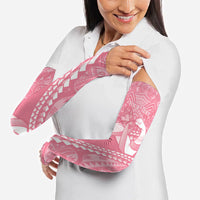 Personalised Polynesia Breast Cancer Awareness Arm Sleeves Brave Strong Butterfly Pink Ribbon