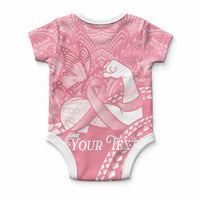 Personalised Polynesia Breast Cancer Awareness Baby Onesie Brave Strong Butterfly Pink Ribbon