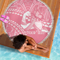 Personalised Polynesia Breast Cancer Awareness Beach Blanket Brave Strong Butterfly Pink Ribbon