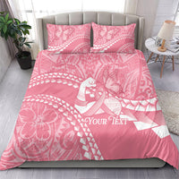Personalised Polynesia Breast Cancer Awareness Bedding Set Brave Strong Butterfly Pink Ribbon