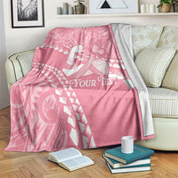 Personalised Polynesia Breast Cancer Awareness Blanket Brave Strong Butterfly Pink Ribbon