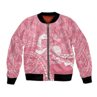 Personalised Polynesia Breast Cancer Awareness Bomber Jacket Brave Strong Butterfly Pink Ribbon