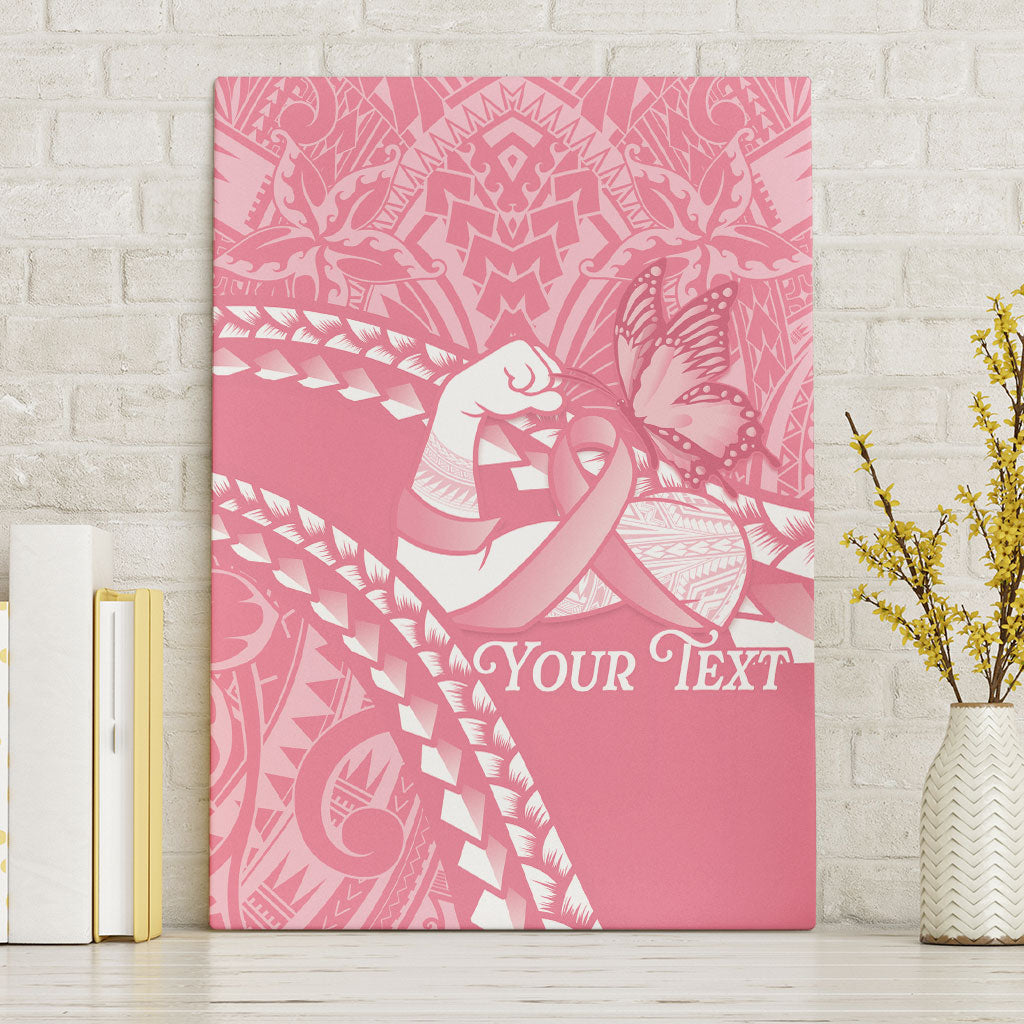 Personalised Polynesia Breast Cancer Awareness Canvas Wall Art Brave Strong Butterfly Pink Ribbon
