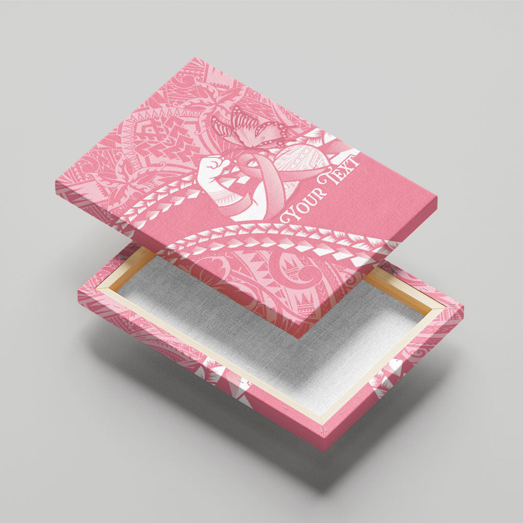 Personalised Polynesia Breast Cancer Awareness Canvas Wall Art Brave Strong Butterfly Pink Ribbon