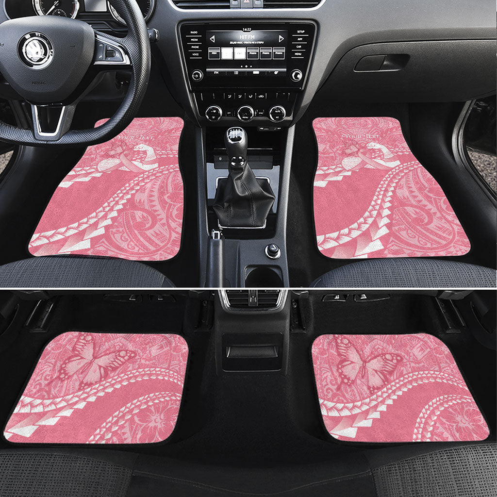 Personalised Polynesia Breast Cancer Awareness Car Mats Brave Strong Butterfly Pink Ribbon