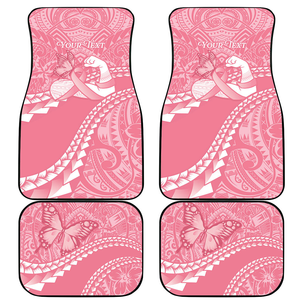 Personalised Polynesia Breast Cancer Awareness Car Mats Brave Strong Butterfly Pink Ribbon