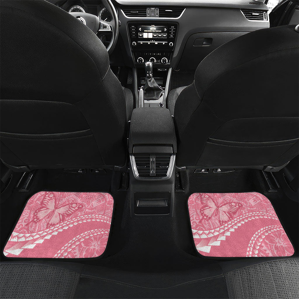 Personalised Polynesia Breast Cancer Awareness Car Mats Brave Strong Butterfly Pink Ribbon