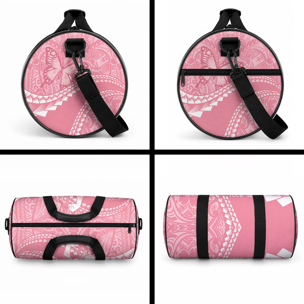 Personalised Polynesia Breast Cancer Awareness Duffle Bag Brave Strong Butterfly Pink Ribbon