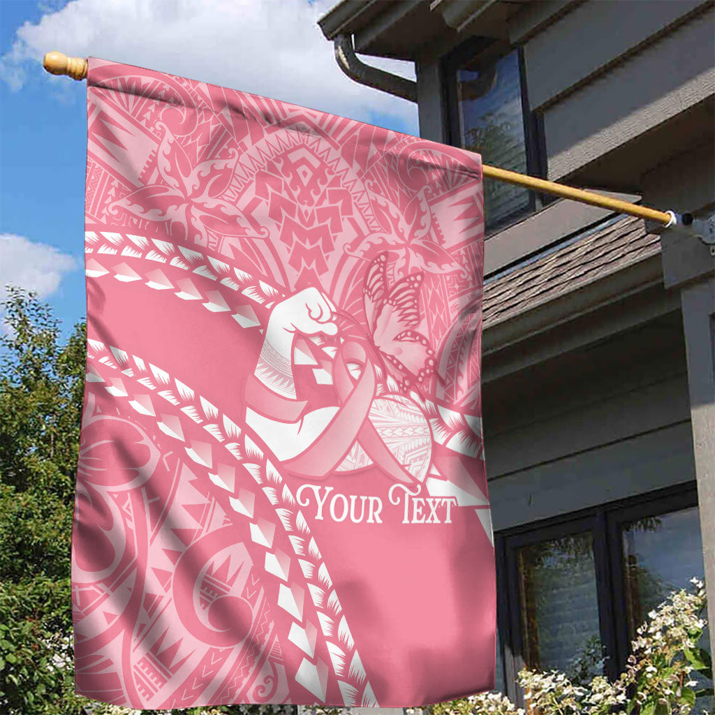 Personalised Polynesia Breast Cancer Awareness Garden Flag Brave Strong Butterfly Pink Ribbon