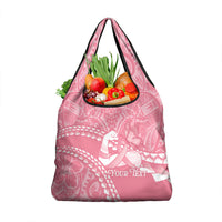 Personalised Polynesia Breast Cancer Awareness Grocery Bag Brave Strong Butterfly Pink Ribbon