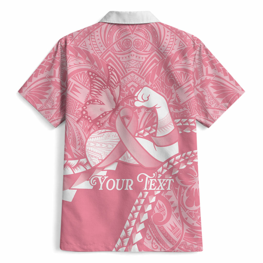 Personalised Polynesia Breast Cancer Awareness Hawaiian Shirt Brave Strong Butterfly Pink Ribbon