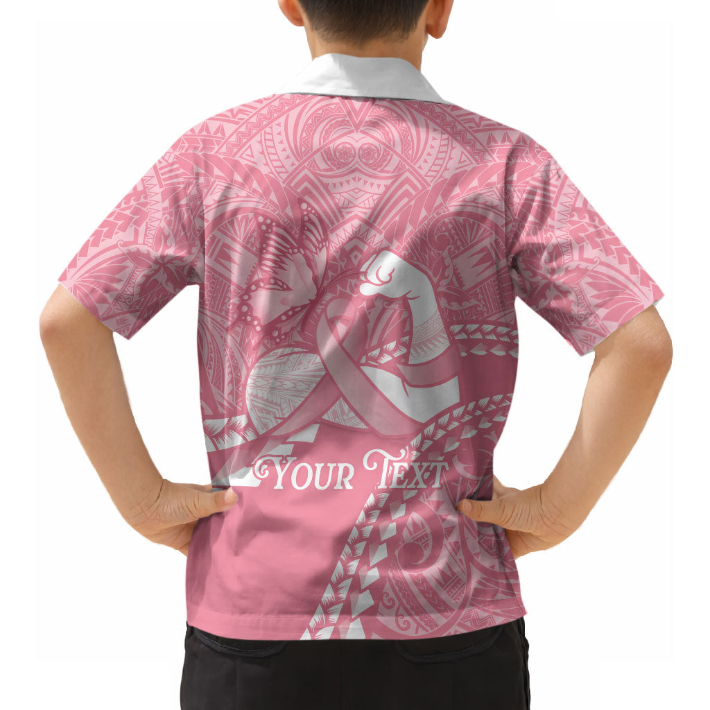 Personalised Polynesia Breast Cancer Awareness Hawaiian Shirt Brave Strong Butterfly Pink Ribbon