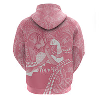 Personalised Polynesia Breast Cancer Awareness Hoodie Brave Strong Butterfly Pink Ribbon