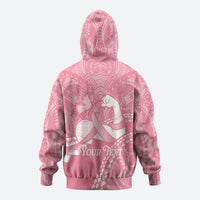 Personalised Polynesia Breast Cancer Awareness Hoodie Brave Strong Butterfly Pink Ribbon