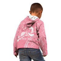 Personalised Polynesia Breast Cancer Awareness Kid Hoodie Brave Strong Butterfly Pink Ribbon