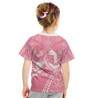 Personalised Polynesia Breast Cancer Awareness Kid T Shirt Brave Strong Butterfly Pink Ribbon