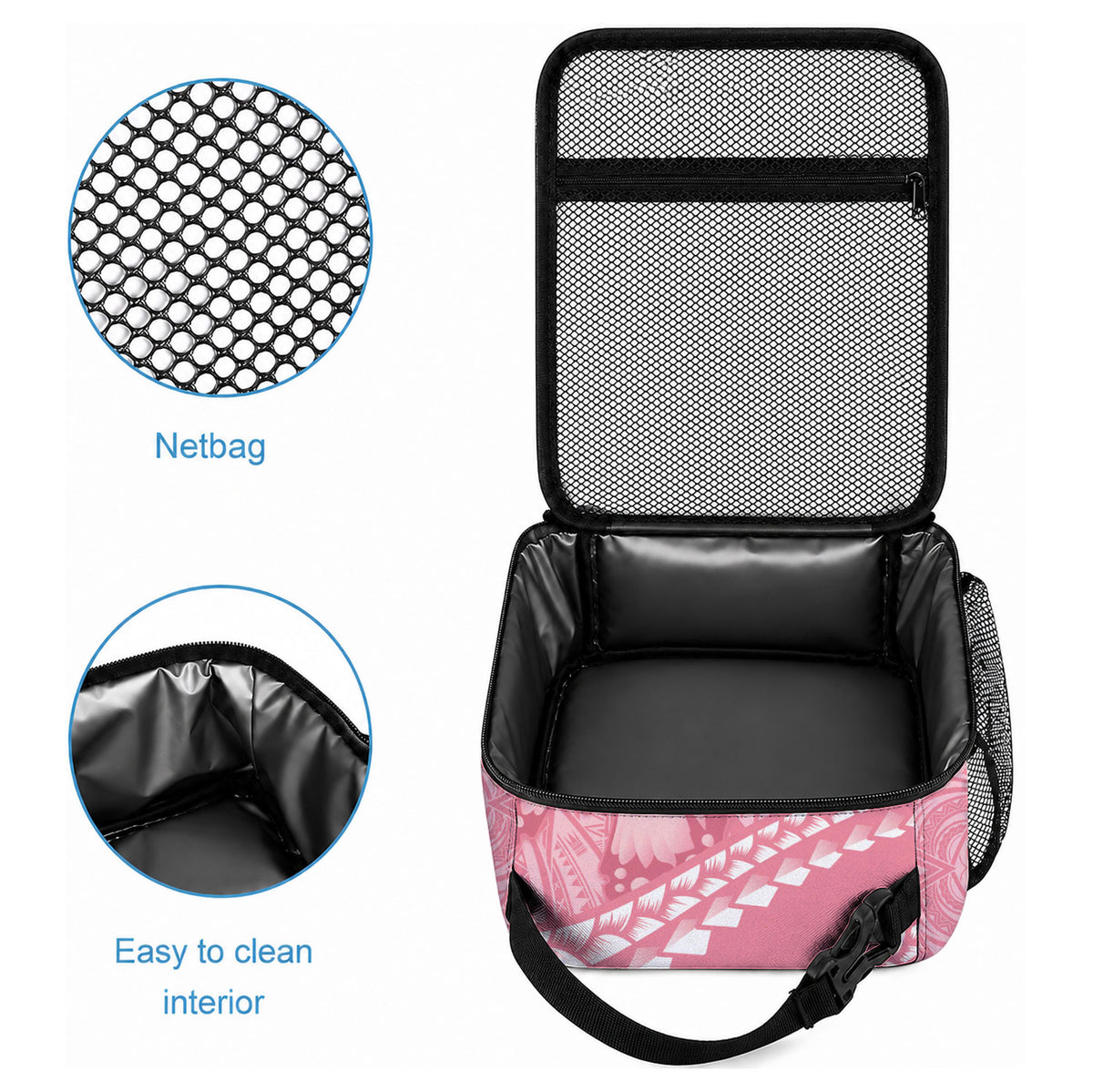 Personalised Polynesia Breast Cancer Awareness Lunch Bag Brave Strong Butterfly Pink Ribbon