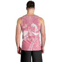 Personalised Polynesia Breast Cancer Awareness Men Tank Top Brave Strong Butterfly Pink Ribbon
