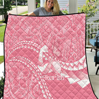 Personalised Polynesia Breast Cancer Awareness Quilt Brave Strong Butterfly Pink Ribbon