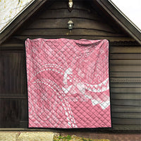 Personalised Polynesia Breast Cancer Awareness Quilt Brave Strong Butterfly Pink Ribbon