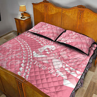 Personalised Polynesia Breast Cancer Awareness Quilt Bed Set Brave Strong Butterfly Pink Ribbon