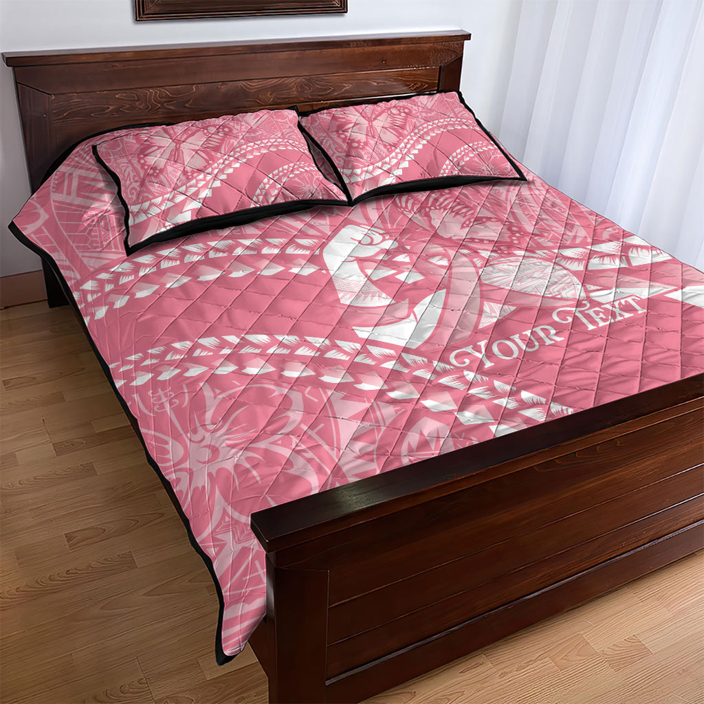 Personalised Polynesia Breast Cancer Awareness Quilt Bed Set Brave Strong Butterfly Pink Ribbon