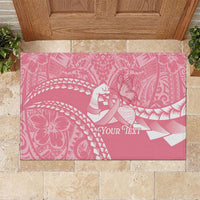 Personalised Polynesia Breast Cancer Awareness Rubber Doormat Brave Strong Butterfly Pink Ribbon