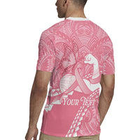 Personalised Polynesia Breast Cancer Awareness Rugby Jersey Brave Strong Butterfly Pink Ribbon