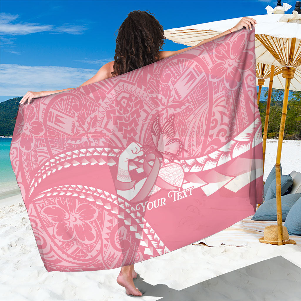 Personalised Polynesia Breast Cancer Awareness Sarong Brave Strong Butterfly Pink Ribbon