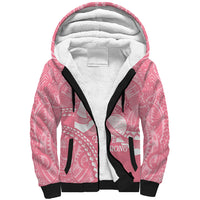 Personalised Polynesia Breast Cancer Awareness Sherpa Hoodie Brave Strong Butterfly Pink Ribbon