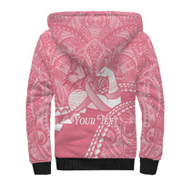 Personalised Polynesia Breast Cancer Awareness Sherpa Hoodie Brave Strong Butterfly Pink Ribbon