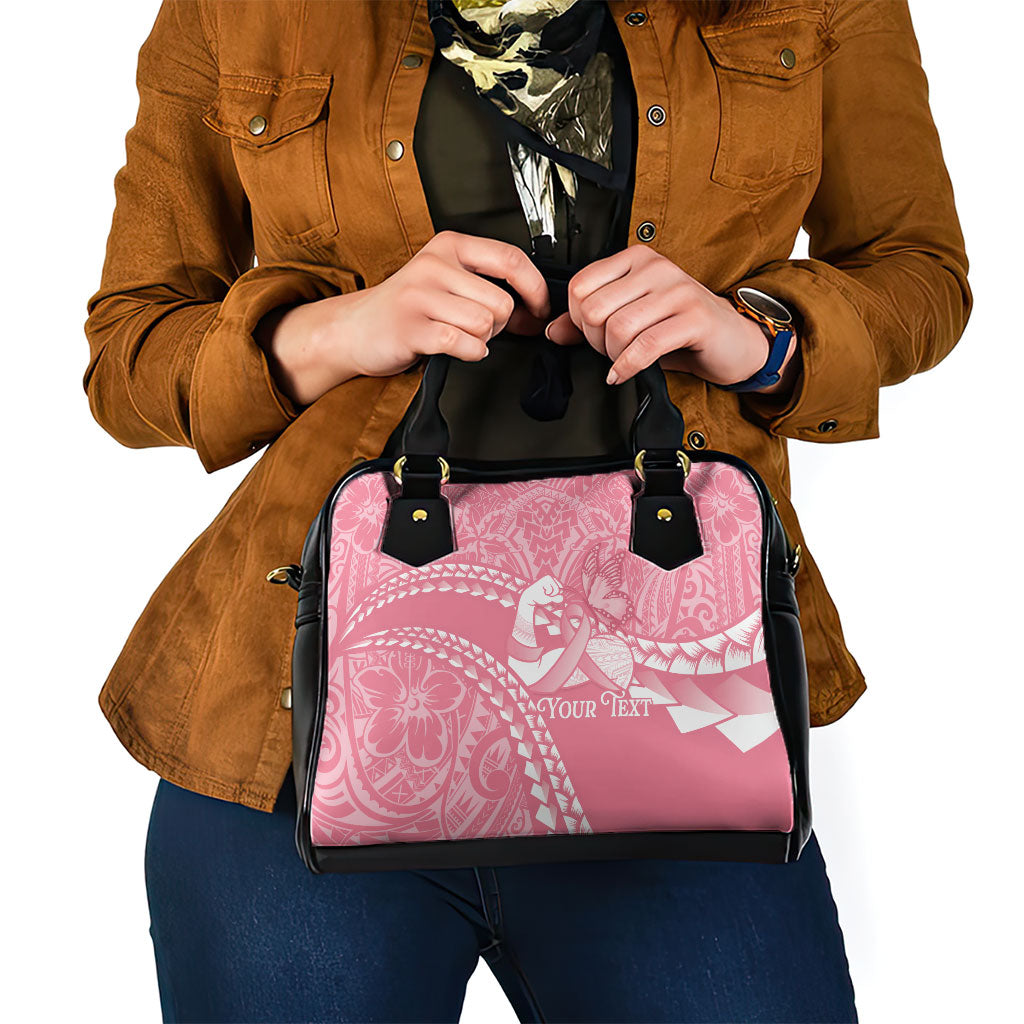 Personalised Polynesia Breast Cancer Awareness Shoulder Handbag Brave Strong Butterfly Pink Ribbon
