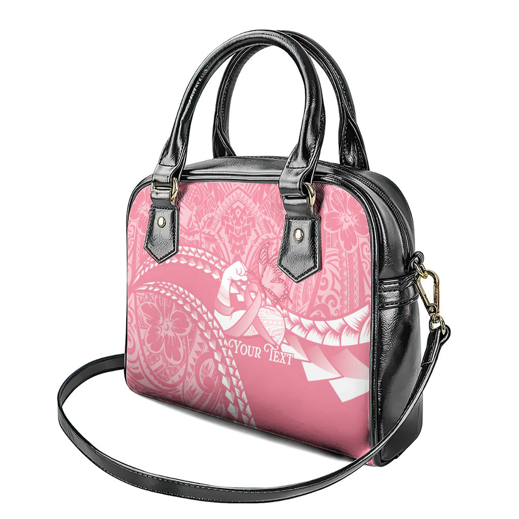 Personalised Polynesia Breast Cancer Awareness Shoulder Handbag Brave Strong Butterfly Pink Ribbon