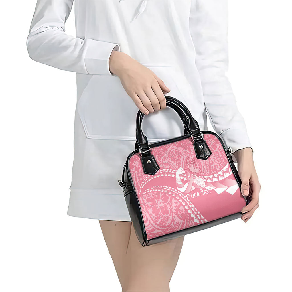 Personalised Polynesia Breast Cancer Awareness Shoulder Handbag Brave Strong Butterfly Pink Ribbon