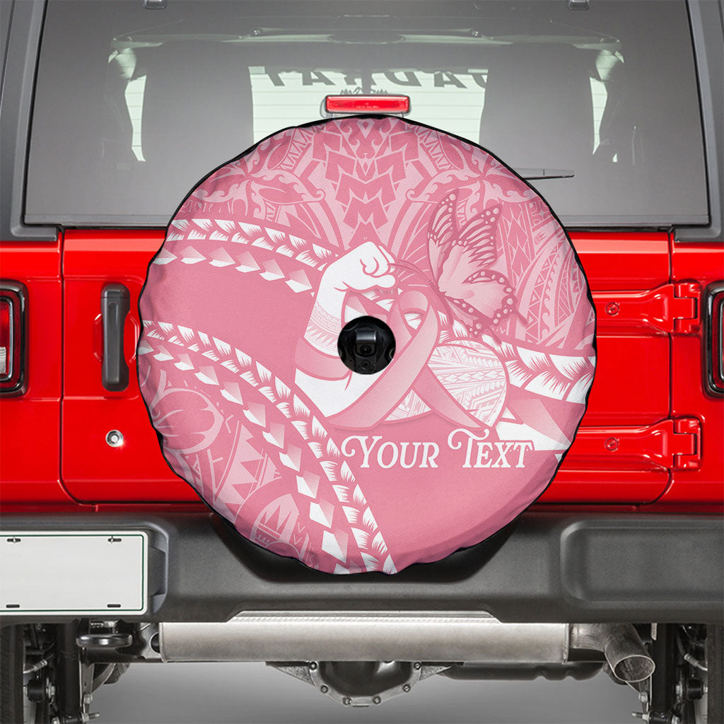 Personalised Polynesia Breast Cancer Awareness Spare Tire Cover Brave Strong Butterfly Pink Ribbon