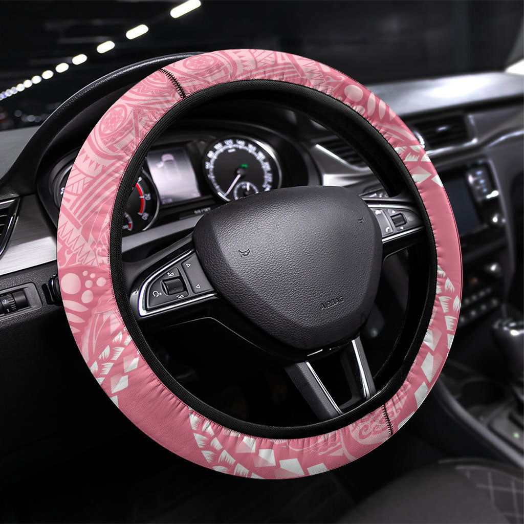 Polynesia Breast Cancer Awareness Steering Wheel Cover Brave Strong Butterfly Pink Ribbon