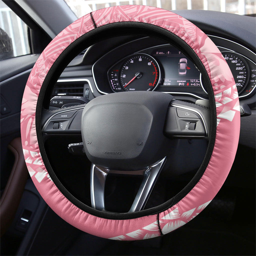 Polynesia Breast Cancer Awareness Steering Wheel Cover Brave Strong Butterfly Pink Ribbon