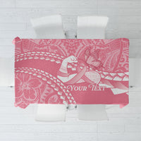 Personalised Polynesia Breast Cancer Awareness Tablecloth Brave Strong Butterfly Pink Ribbon