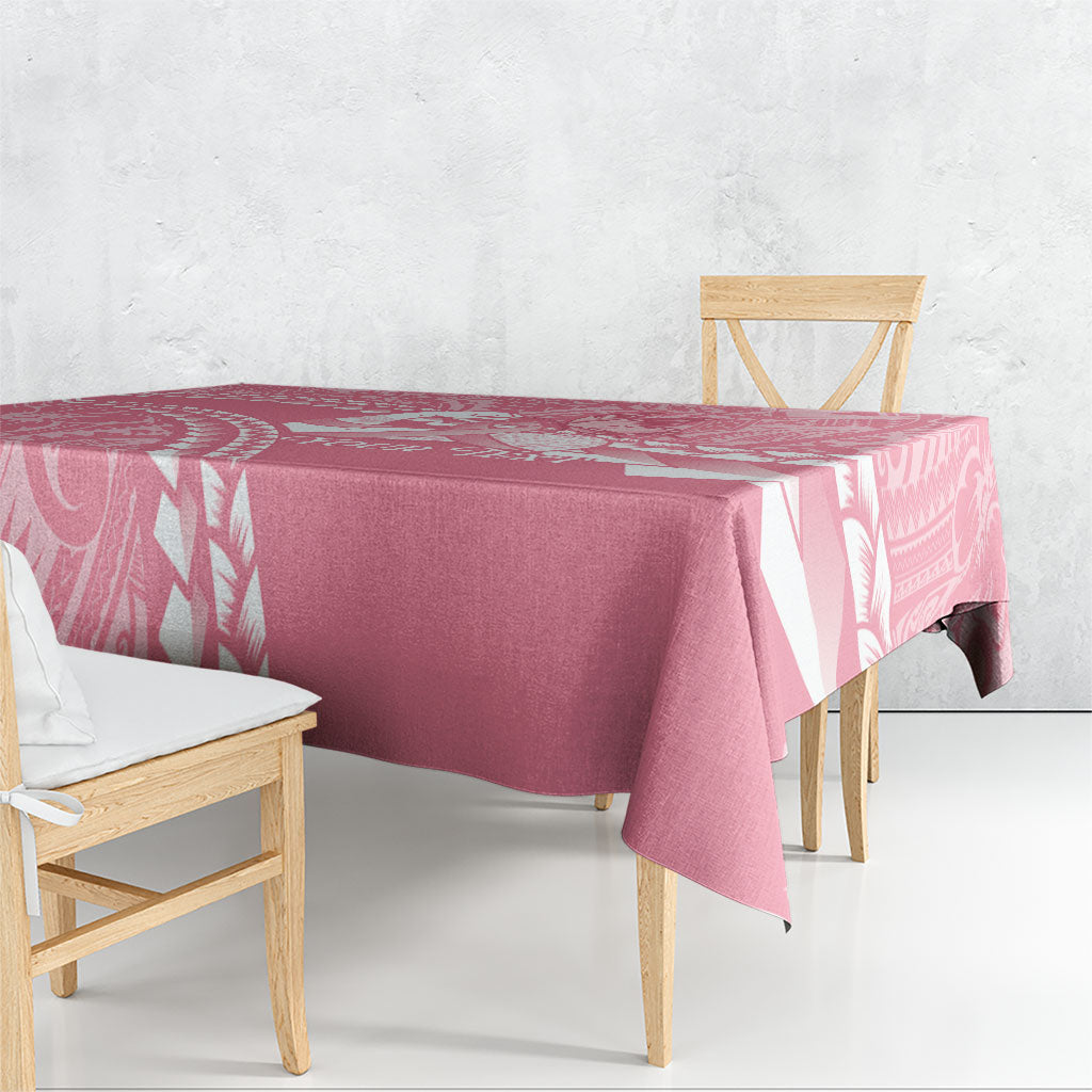 Personalised Polynesia Breast Cancer Awareness Tablecloth Brave Strong Butterfly Pink Ribbon