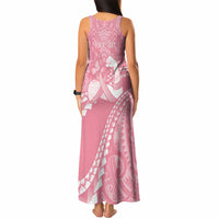 Personalised Polynesia Breast Cancer Awareness Tank Maxi Dress Brave Strong Butterfly Pink Ribbon