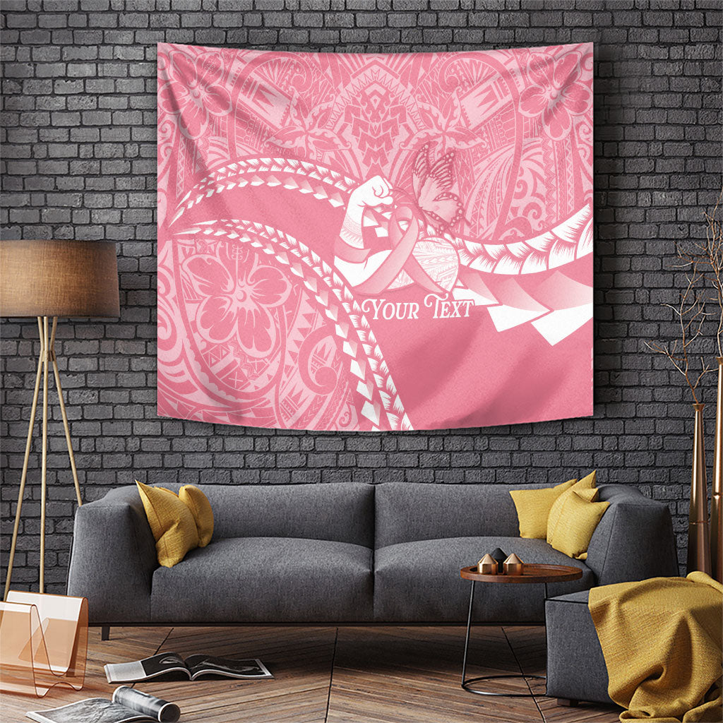 Personalised Polynesia Breast Cancer Awareness Tapestry Brave Strong Butterfly Pink Ribbon