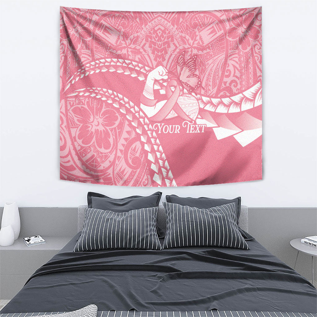 Personalised Polynesia Breast Cancer Awareness Tapestry Brave Strong Butterfly Pink Ribbon
