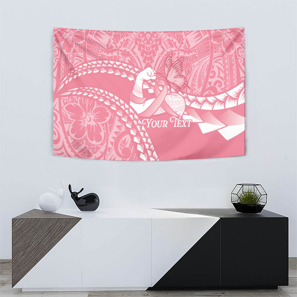 Personalised Polynesia Breast Cancer Awareness Tapestry Brave Strong Butterfly Pink Ribbon