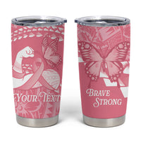 Personalised Polynesia Breast Cancer Awareness Tumbler Cup Brave Strong Butterfly Pink Ribbon